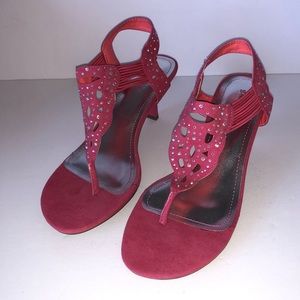 BamBoo Pink Crystal Heeled Sandal